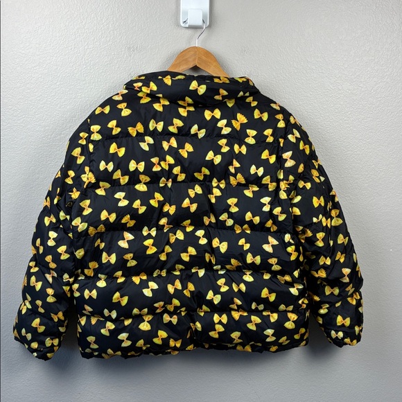 Rachel Antonoff Parker Pasta Puffer Coat Black/Yellow Jacket Anthropologie L - Picture 6 of 12